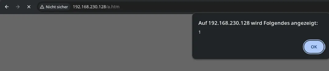 stored XSS payload executing when the file is opened