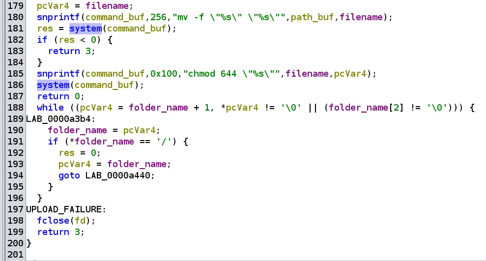 Code vulnerable to command injection