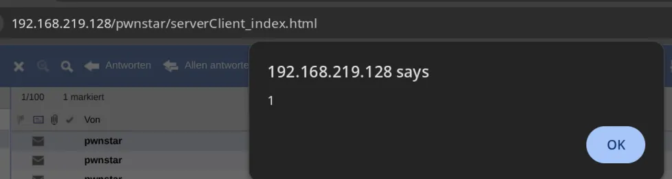 stored XSS executing when the email is opened