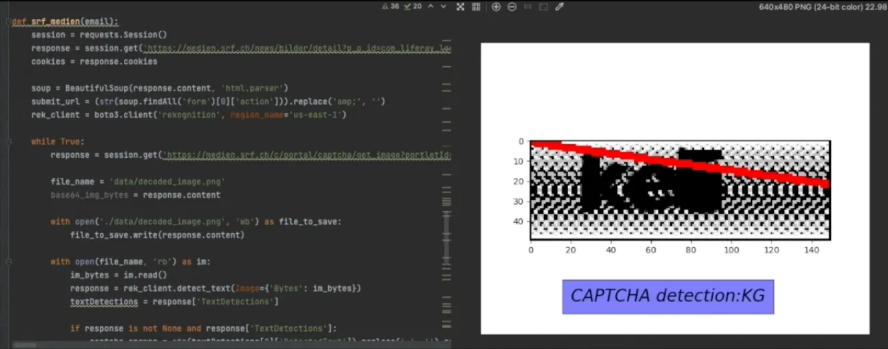 Bypassing CAPTCHA with image recognition